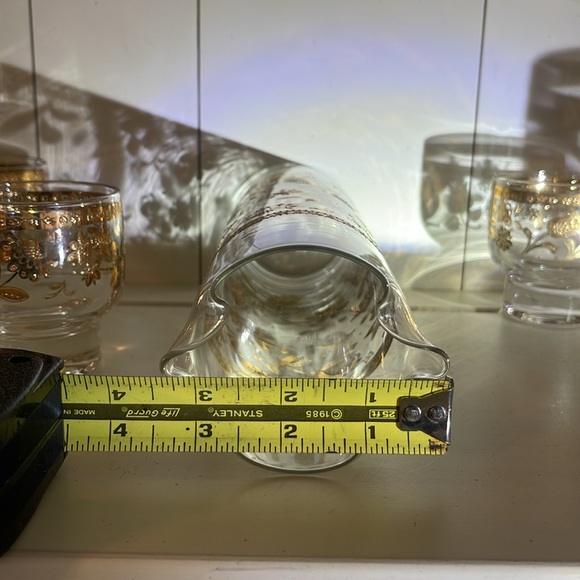 Culver Sallye 22K Gold MCM Cocktail Pitcher & 6 Glasses Barware Set - Picture 4 of 6